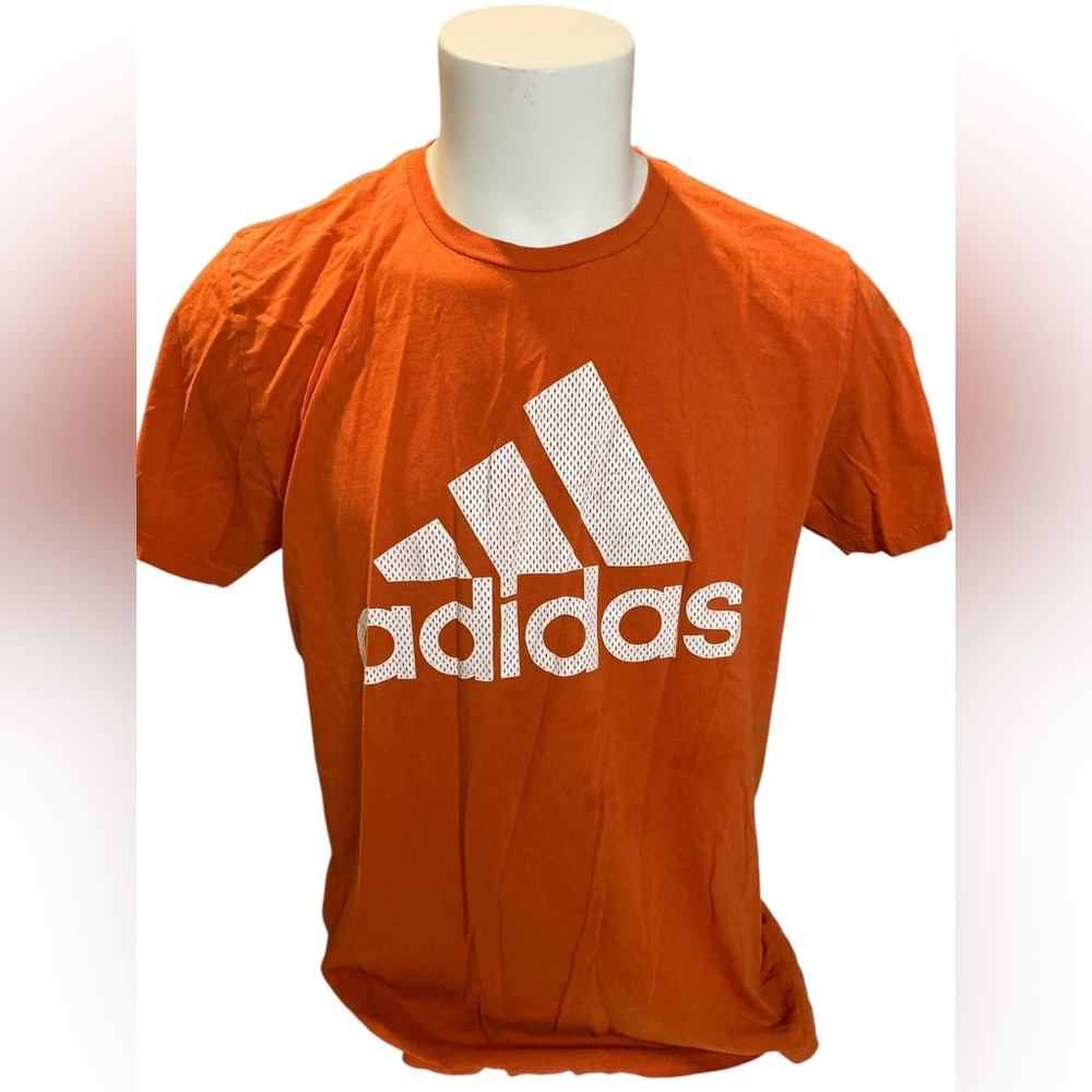 Adidas Orange Short Sleeve Tee with Iconic Logo